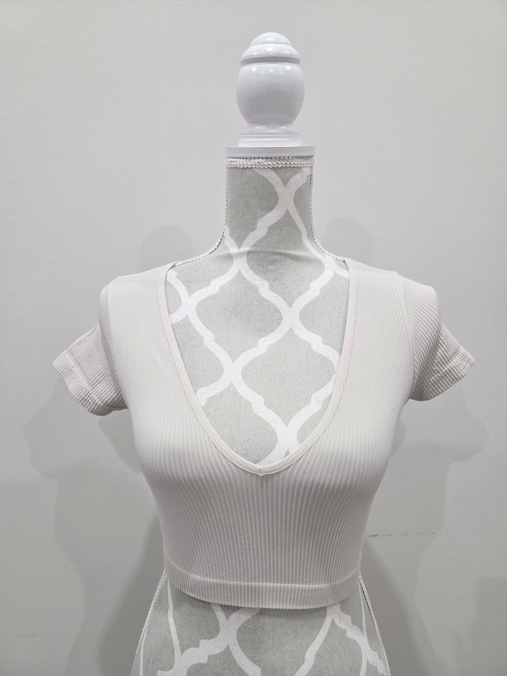 Garage Ribbed V-Neck Crop Top